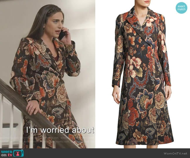 Stella McCartney Vivienne Coat worn by Cristal Jennings (Daniella Alonso) on Dynasty