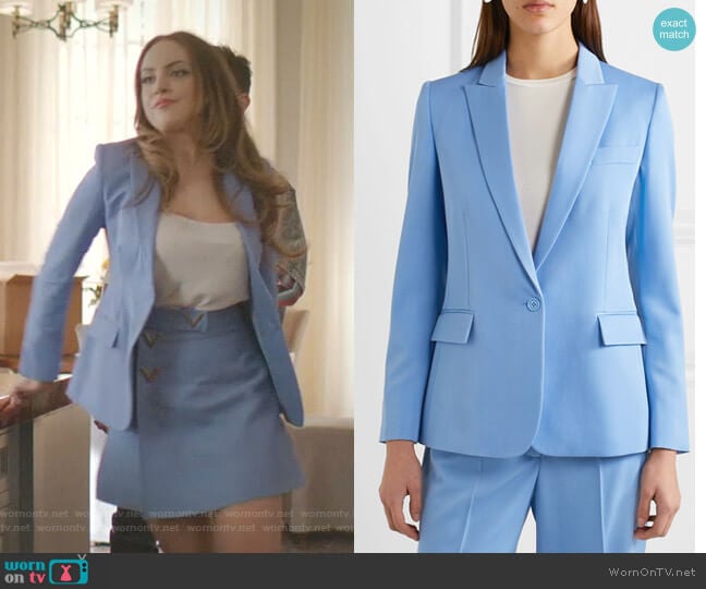 Stella McCartney Wool-Twill Blazer worn by Fallon Carrington (Elizabeth Gillies) on Dynasty