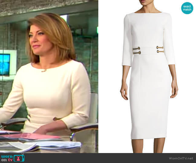 Michael Kors Stretch Bouclé Crepe Sheath Dress worn by Norah O'Donnell on CBS Mornings