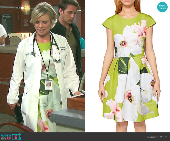 Ted Baker Lynetta Chatsworth Bloom Skater Dress worn by Kayla Brady (Mary Beth Evans) on Days of our Lives