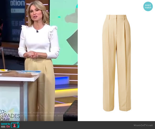 Theory Crepe Wide-Leg Pants worn by Amy Robach on Good Morning America