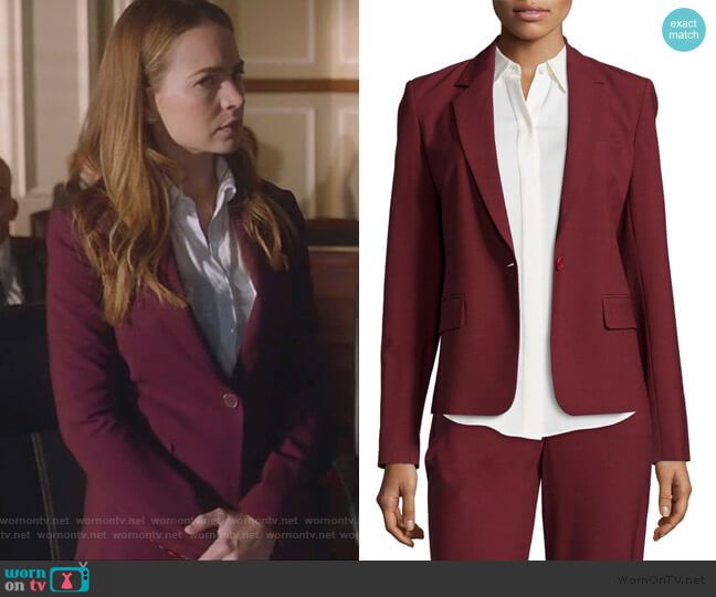 Theory Gabe N Edition Wool Jacket worn by Sandra Bell (Britt Roberts) on For the People