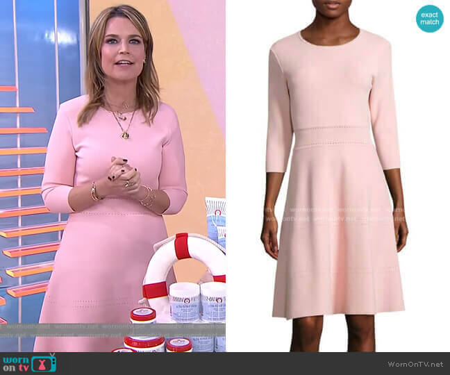 Lela Rose Three Quarter Sleeve Knit Dress worn by Savannah Guthrie on Today