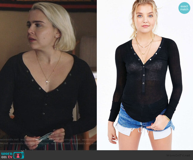 Urban Outfitters Out From Under Everyday Henley Top worn by Annie Marks (Mae Whitman) on Good Girls