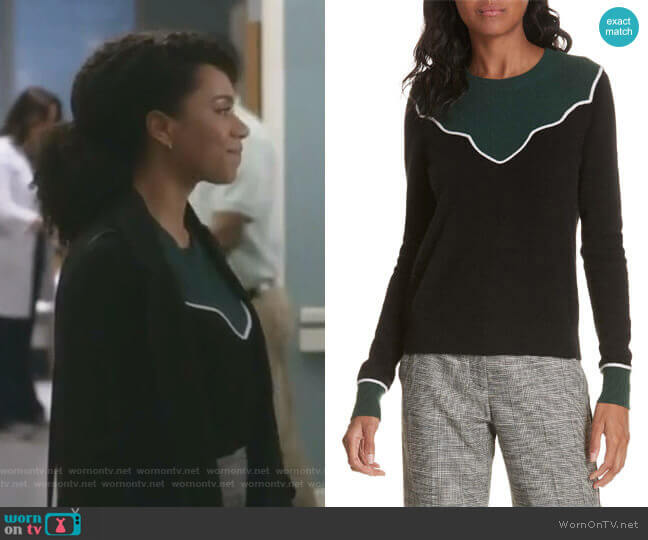 Veronica Beard Atty Cashmere Sweater worn by Maggie Pierce (Kelly McCreary) on Greys Anatomy