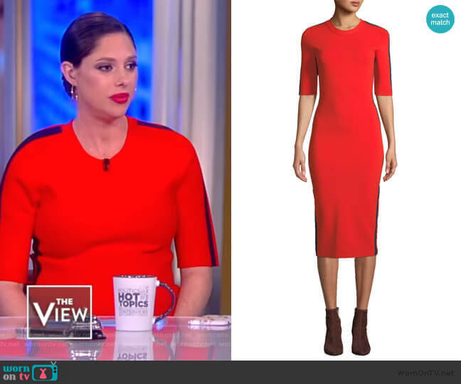 Veronica Beard Audrie Dress with Race Stripes worn by Abby Huntsman on The View