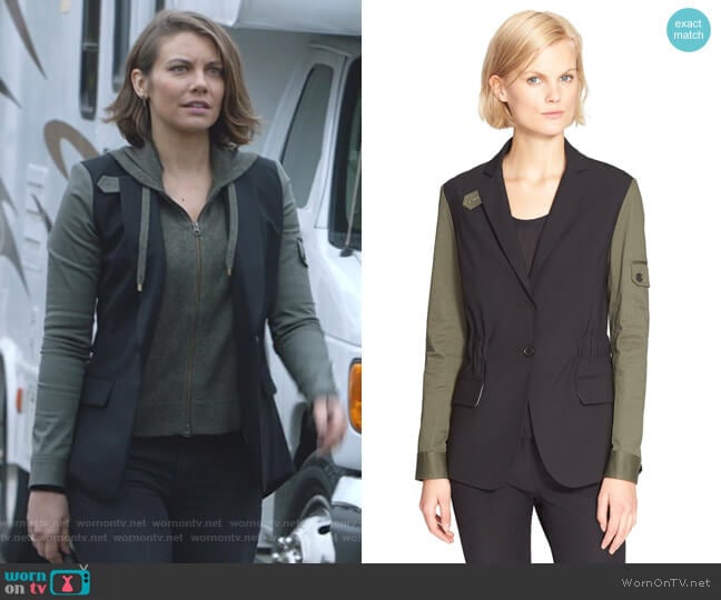 Veronica Beard Army Blazer worn by Frankie Trowbridge (Lauren Cohan) on Whiskey Cavalier