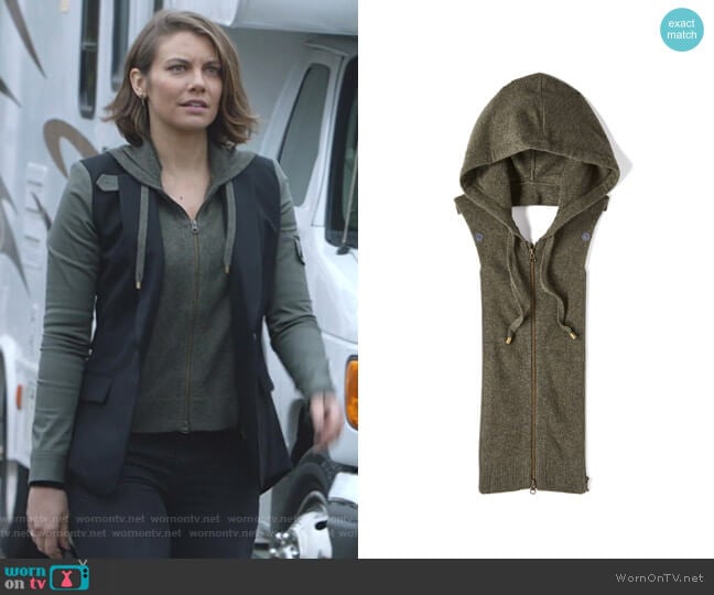 Veronica Beard Cashmere Hoodie Dickey worn by Frankie Trowbridge (Lauren Cohan) on Whiskey Cavalier