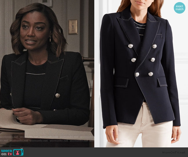 Veronica Beard Miller crepe blazer worn by Daisy Grant (Patina Miller) on Madam Secretary