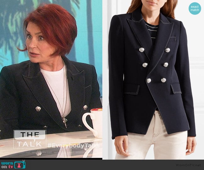 Veronica Beard Miller crepe blazer worn by Sharon Osbourne on The Talk