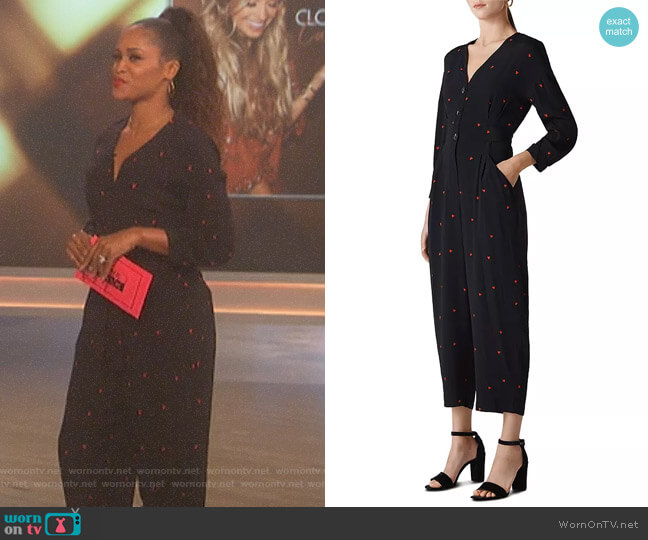 Whistles Heart Print Jumpsuit worn by Eve on The Talk