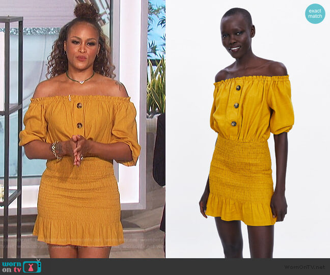 Zara Rustic Dress worn by Eve on The Talk