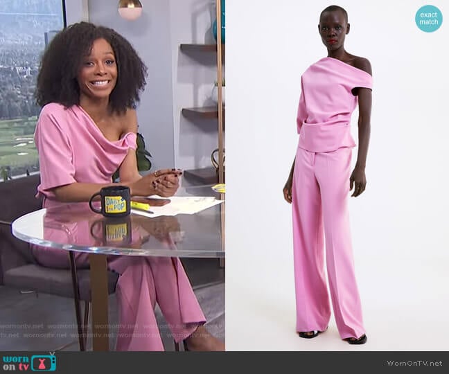 Zara Straight Cut Pants worn by Zuri Hall on E! News