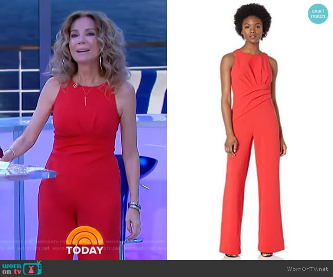 Adrianna Papell Racer Neckline Draped Jumpsuit worn by Kathie Lee Gifford on Today
