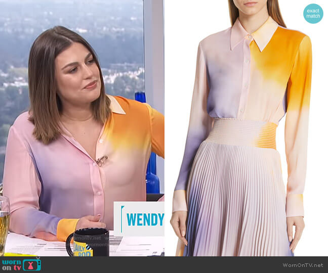 A.L.C. Jayne Blouse worn by Carissa Loethen Culiner on E! News