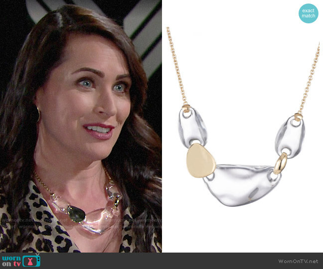 Alexis Bittar Watery Link Necklace worn by Quinn Fuller (Rena Sofer) on The Bold and the Beautiful