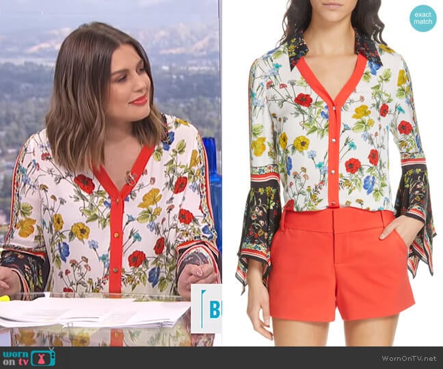 Alice + Olivia Randa Blouse worn by Carissa Loethen Culiner on E! News