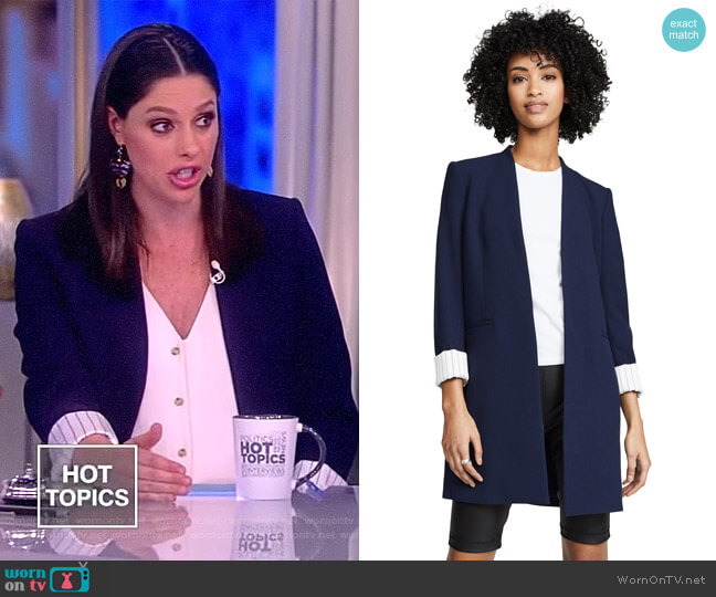 Alice + Olivia Simpson Roll Cuff Collarless Blazer worn by Abby Huntsman on The View