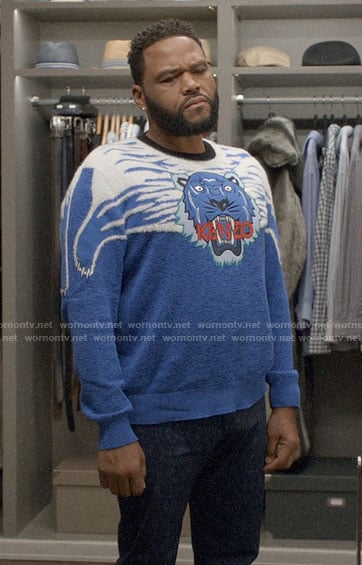 Andre’s blue Kenzo tiger sweater on Black-ish