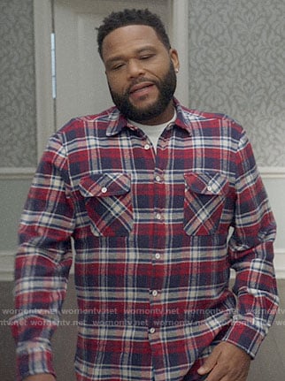 Andre’s red and navy plaid shirt on Black-ish