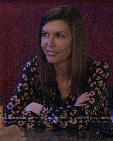 Anna’s black leopard print top on General Hospital