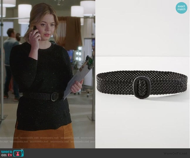 Anthropologie Cara Woven Belt worn by Alison DiLaurentis (Sasha Pieterse) on Pretty Little Liars The Perfectionists