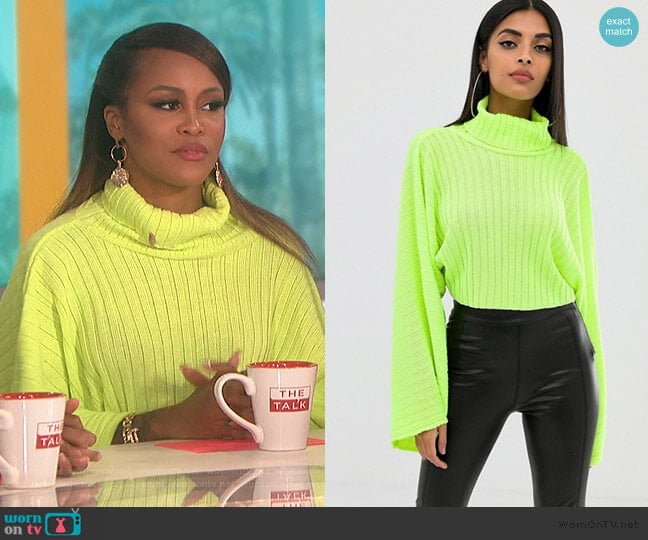 ASOS Boohoo roll neck cropped sweater worn by Eve on The Talk