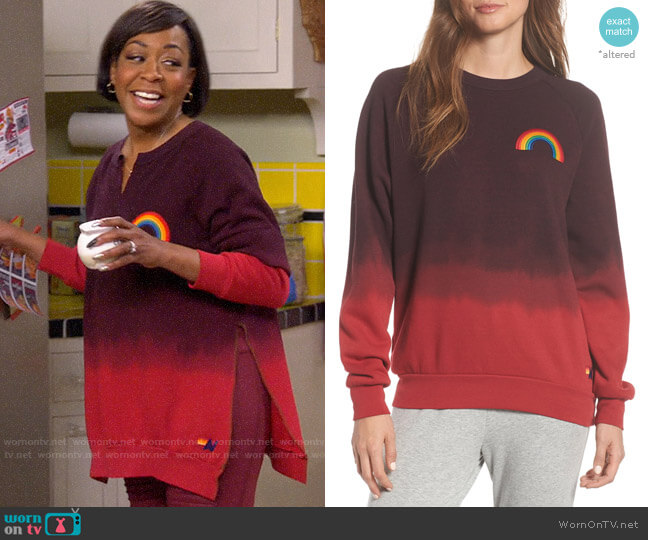 Aviator Nation Rainbow Fade Crewneck Sweatshirt worn by Tina Butler (Tichina Arnold) on The Neighborhood