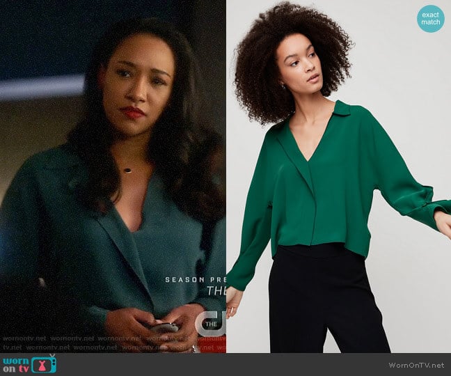Babaton Martin Blouse worn by Iris West (Candice Patton) on The Flash