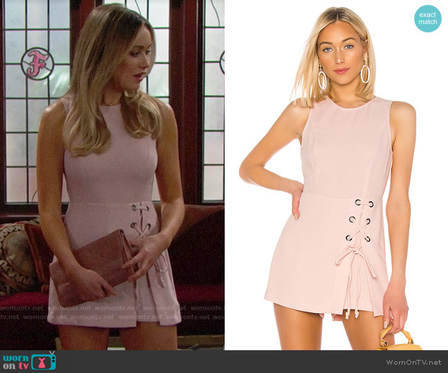 Bcbgeneration Lace-Up Romper worn by Flo Fulton (Katrina Bowden) on The Bold and the Beautiful