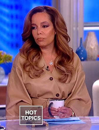 Sunny’s beige leather dress on The View