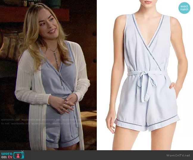 Bella Dahl Crossover Tie-Waist Romper worn by Hope Logan (Annika Noelle) on The Bold and the Beautiful