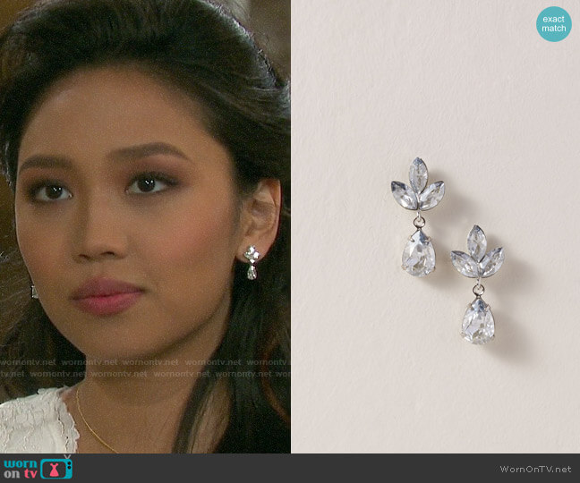 Ti Adoro Virginia Drop Earrings worn by Haley Chen (Thia Megia) on Days of our Lives
