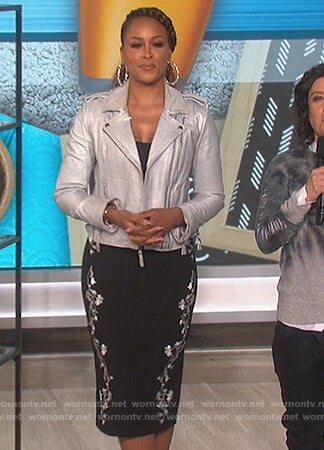 Eve’s black floral dress on The Talk