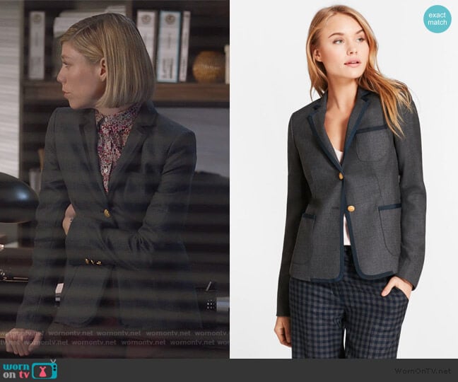 Brooks Brothers Wool Twill Rowing Blazer worn by Kate Littlejohn (Susannah Flood) on For the People
