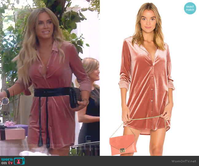 By the Way Vella Velvet Mini Dress worn by Teddi Mellencamp Arroyave on The Real Housewives of Beverly Hills