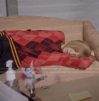Catherine’s red argyle sweater on Veep
