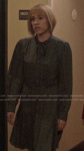 Catherine’s long sleeve tie neck dress on Veep