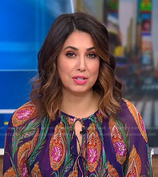 Cecilia’s purple printed dress on Good Morning America