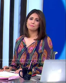 Cecilia’s purple printed dress on Good Morning America