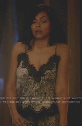 Cookie’s snake print lace trim camisole on Empire