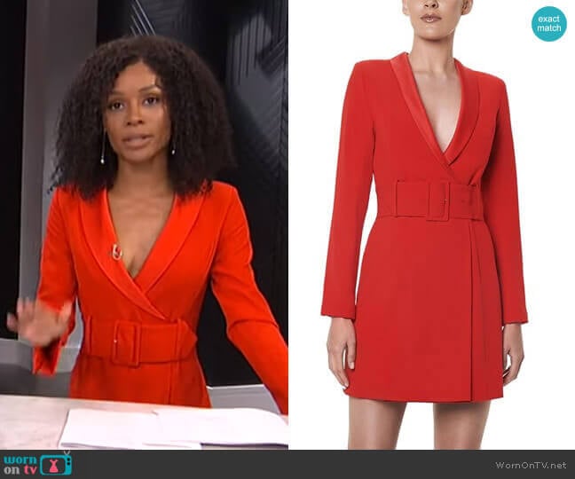 Santina Nicole Crepe Wrap Jacket Dress worn by Zuri Hall on E! News