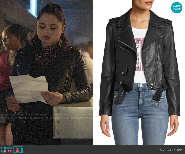 Current/Elliott The Shaina Leather Biker Jacket worn by Mel Vera (Melonie Diaz) on Charmed
