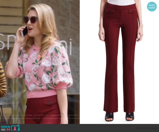 Derek Lam 10 Crosby Stitched Flare Trousers worn by Sutton (Meghann Fahy) on The Bold Type