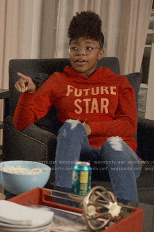 Diane’s red FUTURE STAR hoodie on Black-ish