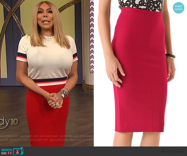 Diane von Furstenberg Samara Jersey Pencil Skirt worn by Wendy Williams on The Wendy Williams Show