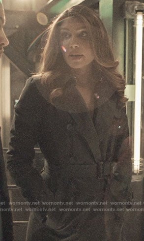Dinah’s black trench coat on Arrow