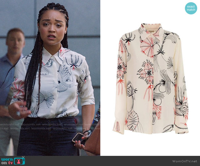 Dries van Noten Clavello Shirt worn by Kat Edison (Aisha Dee) on The Bold Type