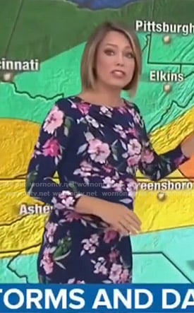 Dylan’s navy floral sheath dress on Today