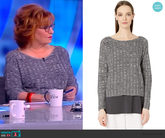 Eileen Fisher Bateau Neck Long Sleeve Knit Top worn by Joy Behar on The View